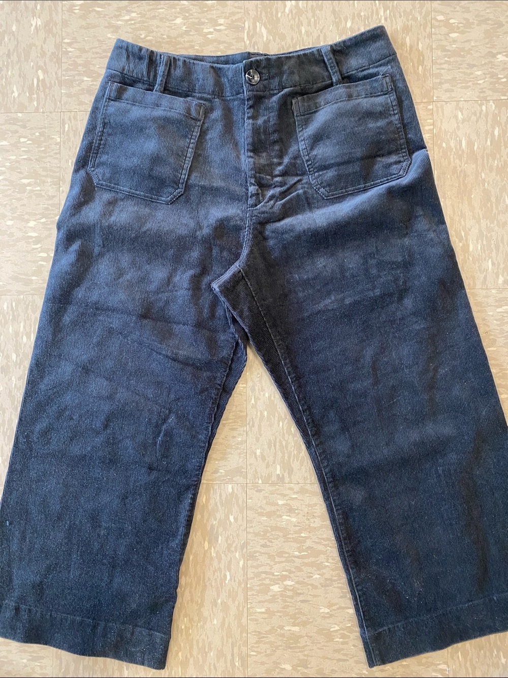 Organic Stretch Corduroy Cropped Wide Leg Pants